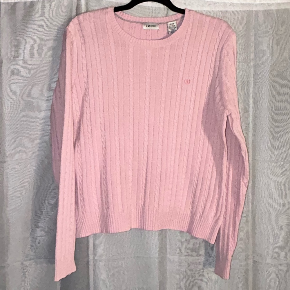 XL - Cable Knit Sweater - Light Pink